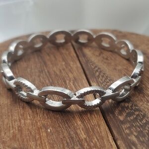Sterling chain link barbed‎ wire bracelet unisex B2324
